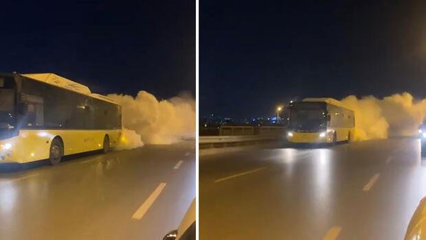 Başakşehir'de şaşırtan görüntü... Dumanlar eşliğinde yoluna devam etti