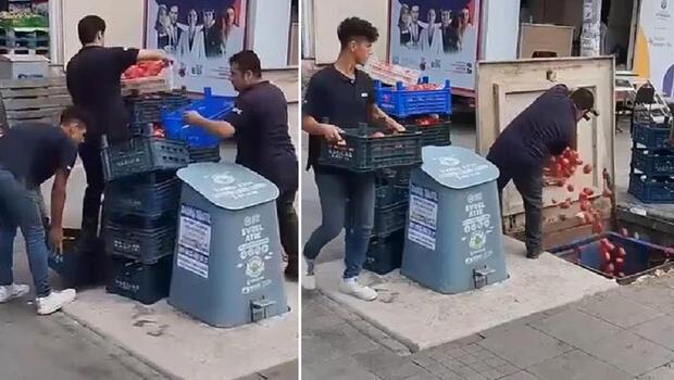 Pendik'teki görüntüler tepki çekmişti! İstanbul Ticaret İl Müdürlüğü'nden çöpe dökülen domateslerle ilgili açıklama