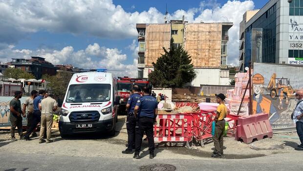 Bağdat Caddesi'nde üzerine inşaat demiri düşen işçi yaralandı