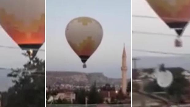 Sıcak hava balonu minareye çarptı... Yürekler ağza geldi