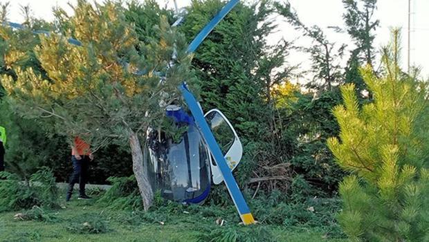 Son dakika.... Afyonkarahisar’da helikopter otel bahçesine düştü