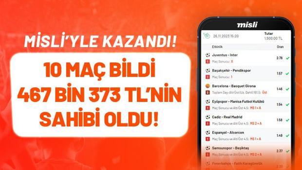 10 maçlık iddaa kuponu yaptı, 467 bin 373 TL kazandı! Süper Oran ile kazancını katladı...