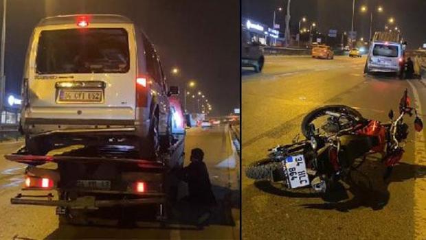 Kartal’da hafif ticari araca çarpan motosikletin sürücüsü hayatını kaybetti