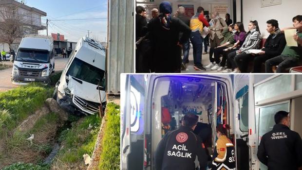 Antalya'da öğrenci ve işçi servisi çarpıştı: 8'i öğrenci 9 yaralı