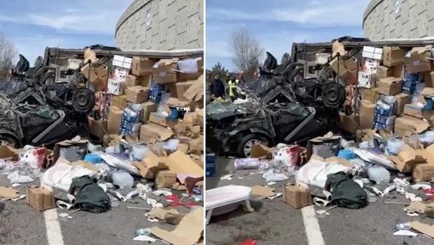 Çankırı'da korkunç kaza! TIR, otomobilin üzerine devrildi: 4 kişi hayatını kaybetti, 3 yaralı