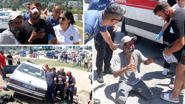 Antalya'da oğulları kaza yapan baba, olay yerinde gözyaşlarına boğuldu