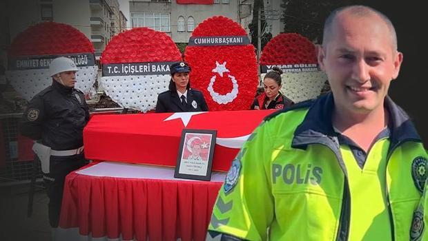 Trafik kazasında şehit olan polis memuru Ogün Yürümez'e son veda