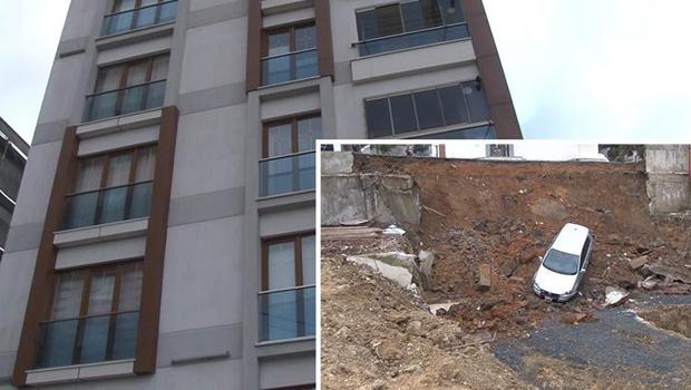 Kartal'da toprak kaymasında binadakiler tahliye edildi