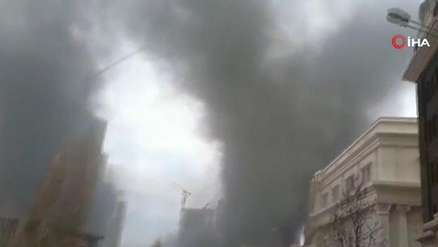 Ankara'da inşaat alanında korkutan yangın