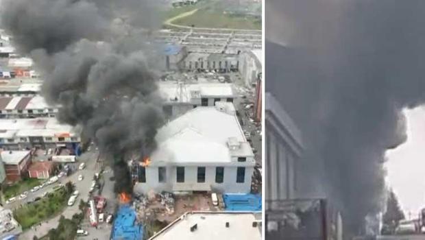 Başakşehir'de Aykosan Sanayi Sitesi'nde yangın