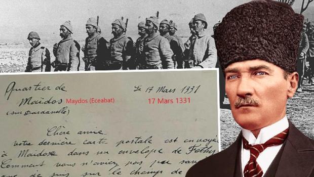 Mustafa Kemal Atatürk'ün 18 Mart'tan önce Madam Corinne'ye yazdığı mektup ortaya çıktı