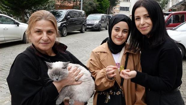 Trabzon'da kayıp kedisi ‘Badem’i bulana altın hediye etti