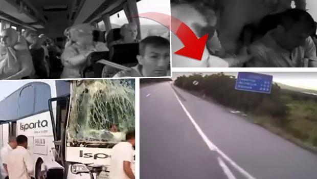 Isparta'da iki yolcu otobüsü çarpıştı! Feci kaza kamerada