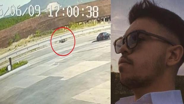 Samsun'da feci kaza! Motosikletiyle refüje çarpıp öldü... Sürüklendiği anlar kamerada