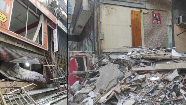 Beyoğlu'nda 3 katlı binada patlama! Kısmi çökmeler yaşandı... O anlar kamerada