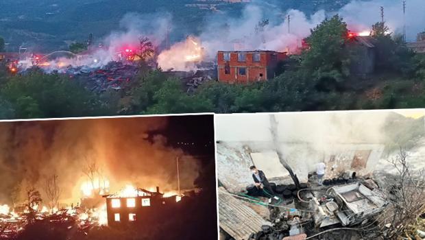 Bolu'da köyde büyük yangın: Hayvanlar öldü, 2 ev ve 10 samanlık küle döndü! Yangının boyutu gün ağarınca ortaya çıktı