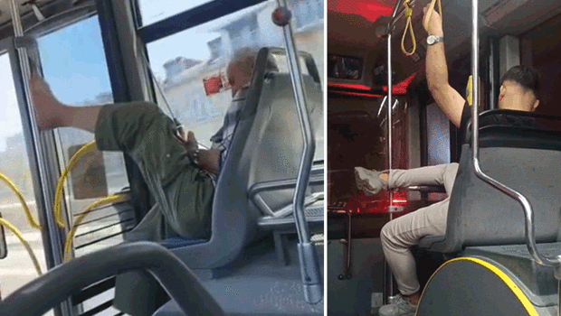 Otobüste çekilen görüntüler 'pes' dedirtti