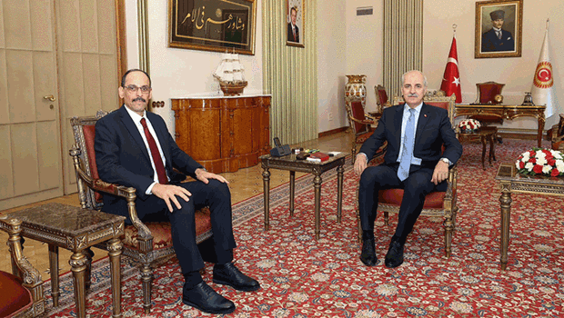 TBMM Başkanı Kurtulmuş, MİT Başkanı Kalın'ı kabul etti