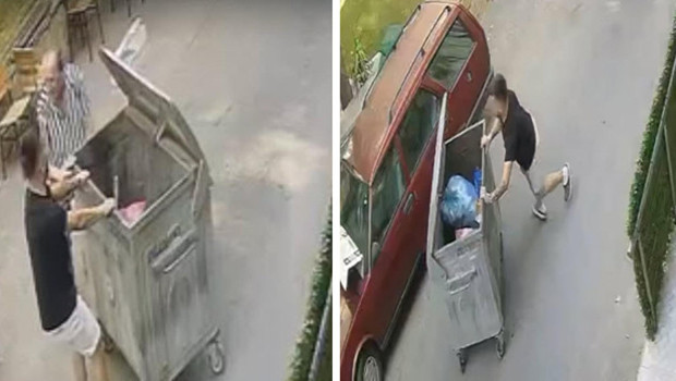 Muğla'da yokuş aşağı hareket eden çöp konteynerini durdurdu