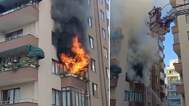 7 katlı apartmanda korku dolu anlar! Ocakta unutulan yemek yangına neden oldu