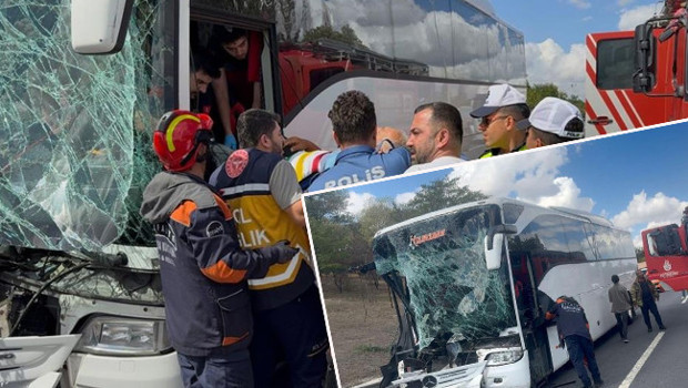 Avcılar'da yolcu otobüsü kamyona çarptı!