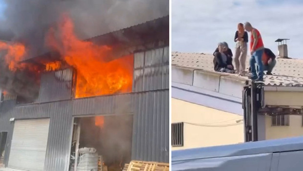 Beylikdüzü'nde fabrika yangını! Çatıda mahsur kalanlar kurtarıldı
