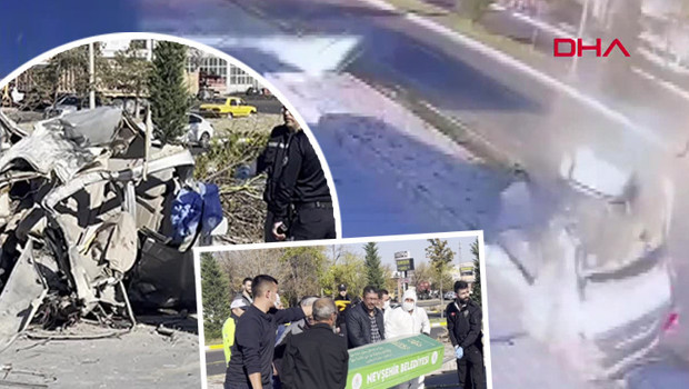 Feci kaza kamerada! Otomobil ikiye bölündü: 2 ölü