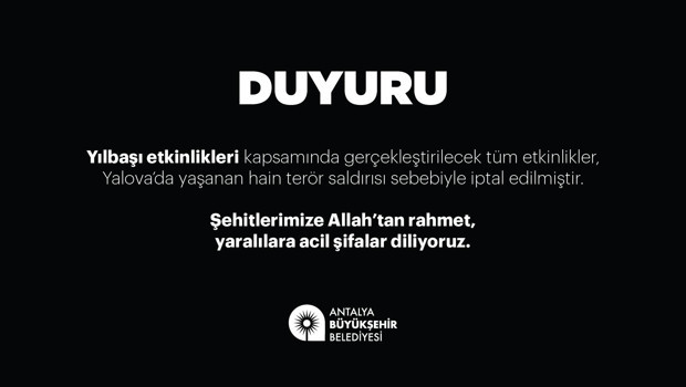 Antalya'da yılbaşı etkinlikleri iptal edildi