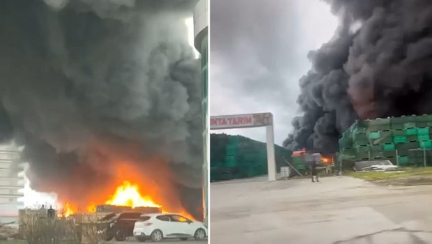 Büyükçekmece'de depo yangını