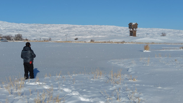 Tödürge Gölü buz tuttu